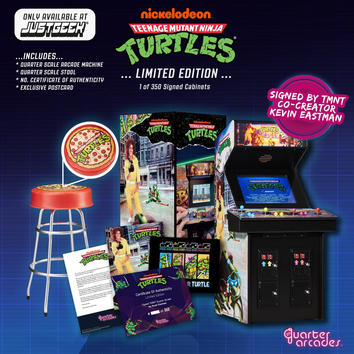 Kevin EastmanJr氏 直筆サイン ミュータント・タートルズ Official Teenage Mutant Ninja Turtles Quarter Size Arcade