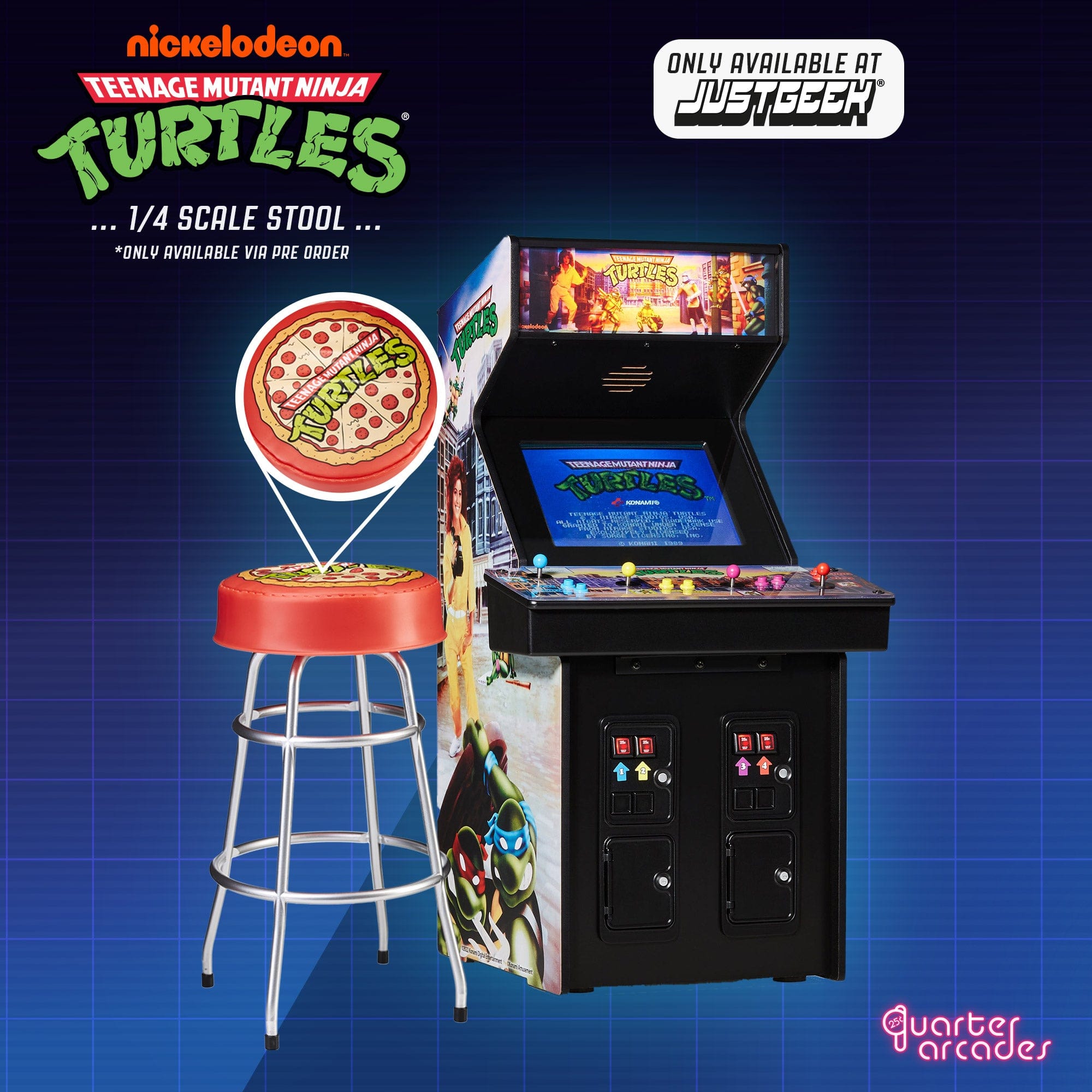 Official Teenage Mutant Ninja Turtles Quarter Size Arcade Cabinet + Fr