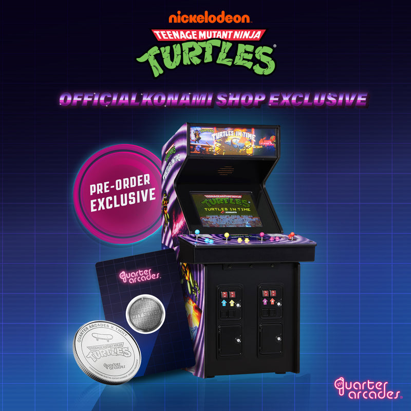 Official Teenage Mutant Ninja Turtles – Turtles in Time Quarter Arcade Cabinet + Coin