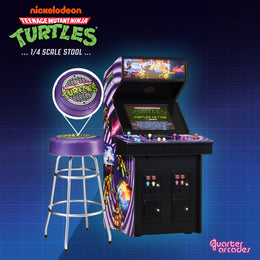 Official TMNT – Turtles in Time Quarter Arcade Cabinet + Free Stool