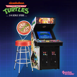 Official Teenage Mutant Ninja Turtles Quarter Size Arcade Cabinet + Free Stool