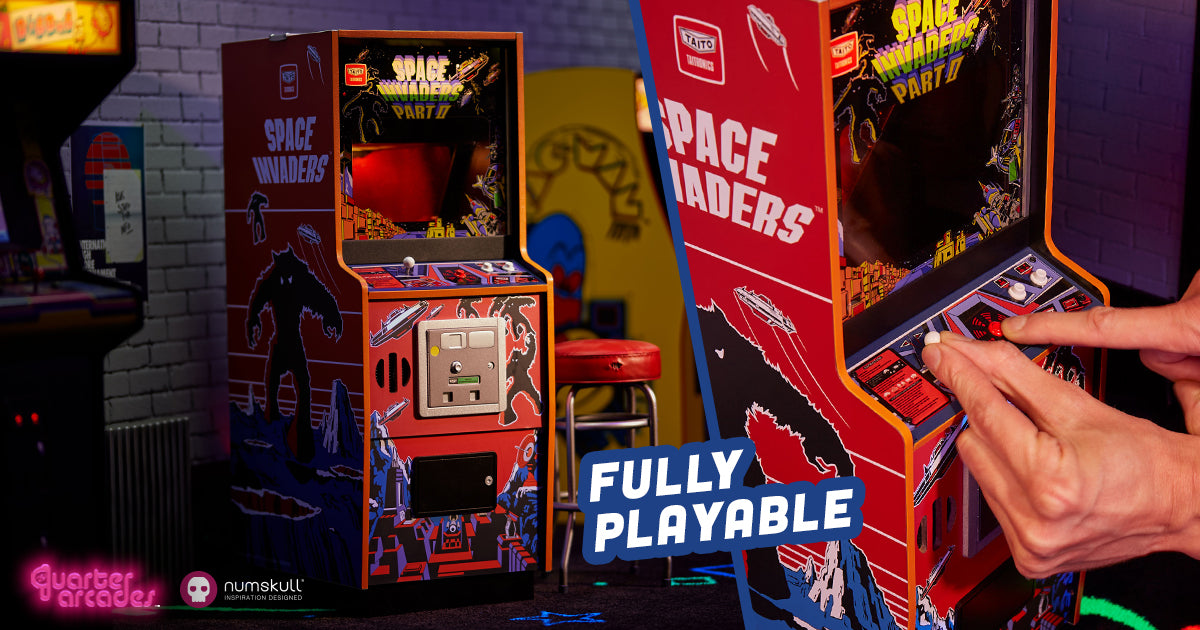 Official taito space invaders part ii quarter size arcade cabinet