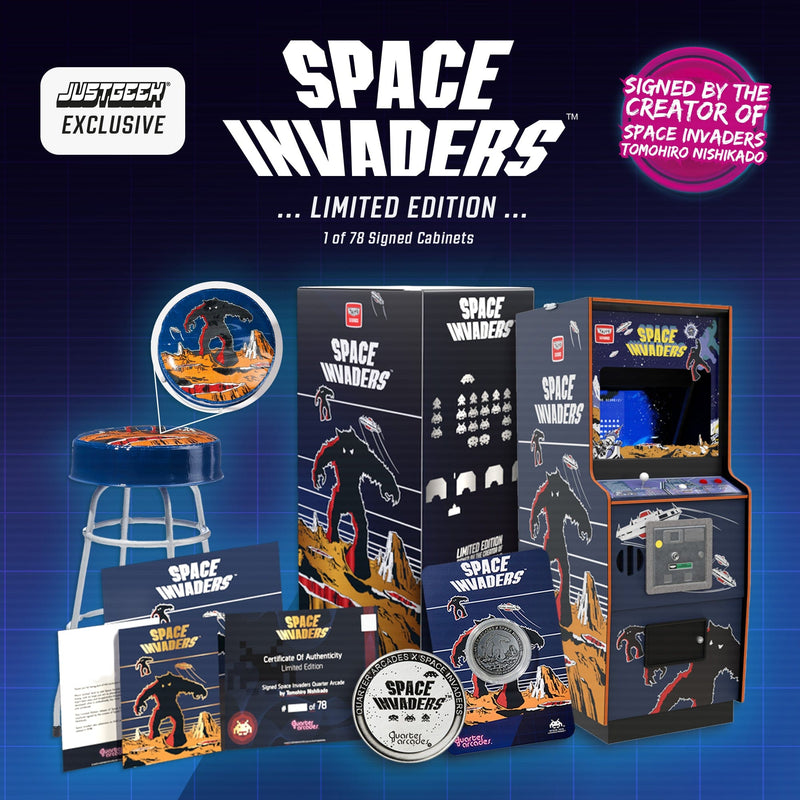 Official Space Invaders Quarter Size Arcade Cabinet (Exclusive Signed Collector&