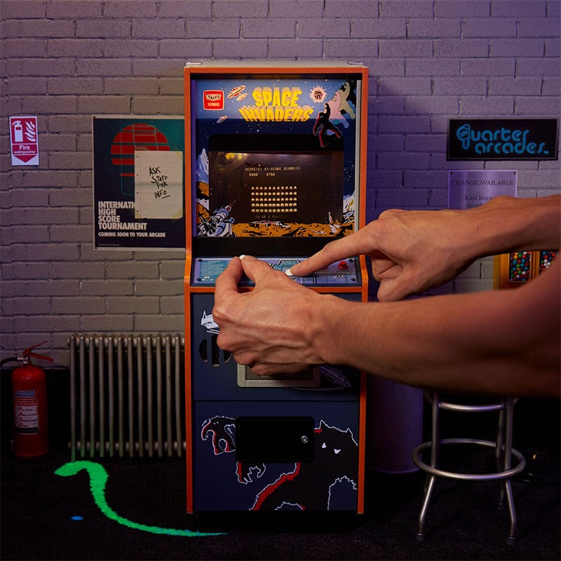 Official Space Invaders Quarter Size Arcade Cabinet + Stool